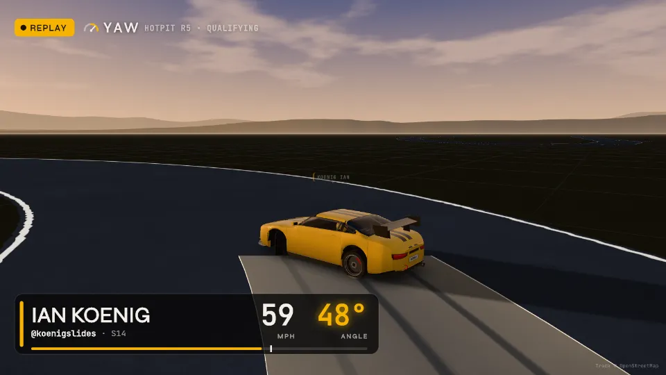 The replay 6 seconds in: 59 mph, 48 degrees.